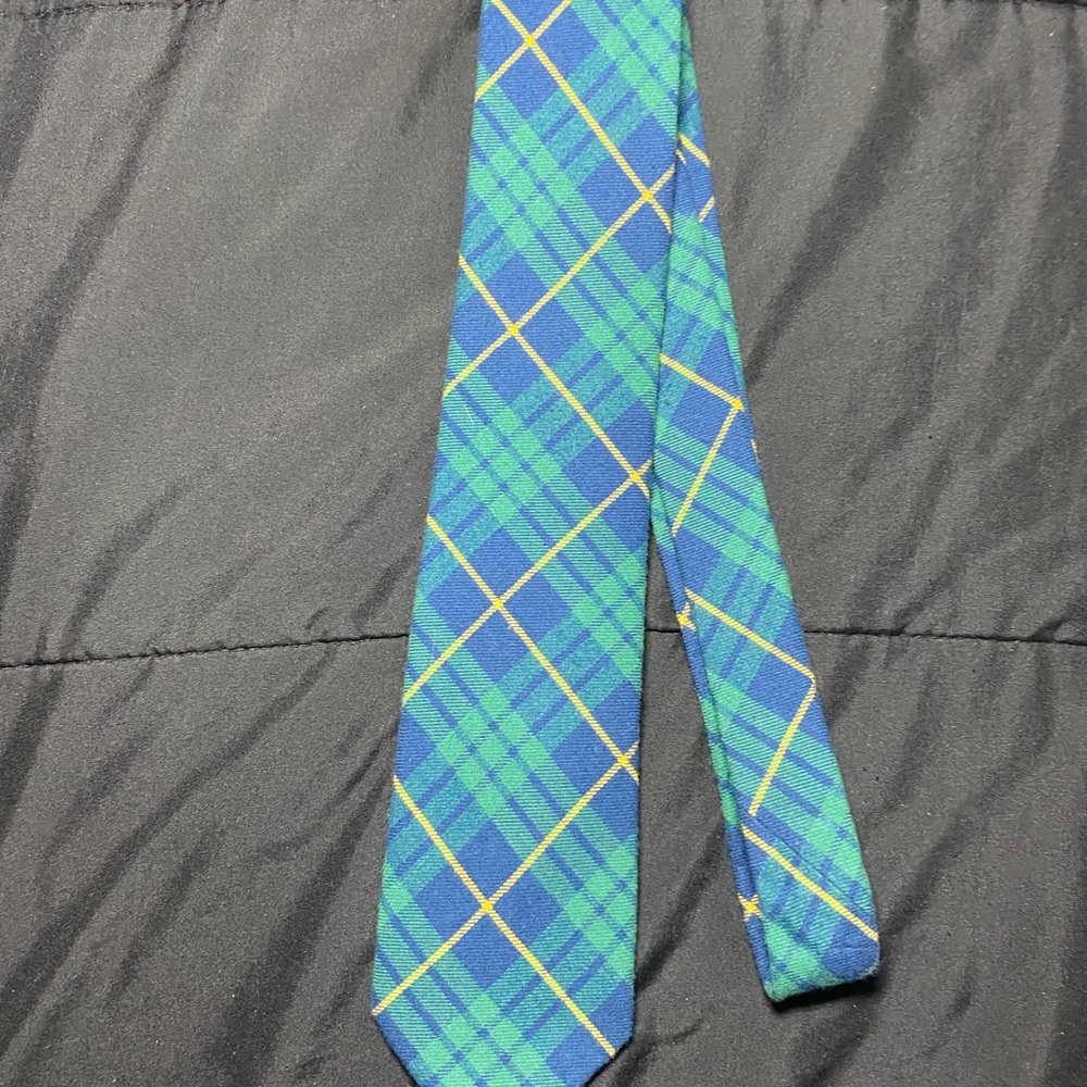 Tommy Hilfiger blue and Green Plaid Men's Tie